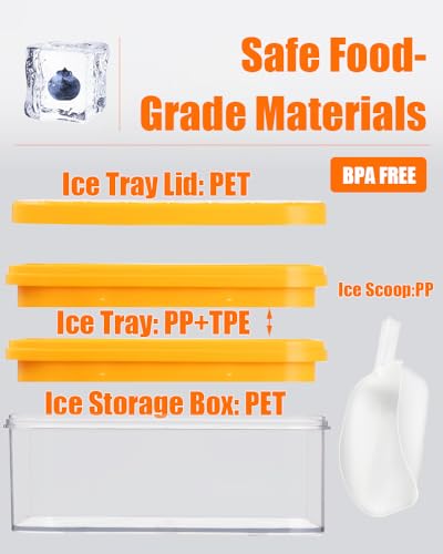 Brigii Ice Cube Tray with Lid & Storage Bin, Set