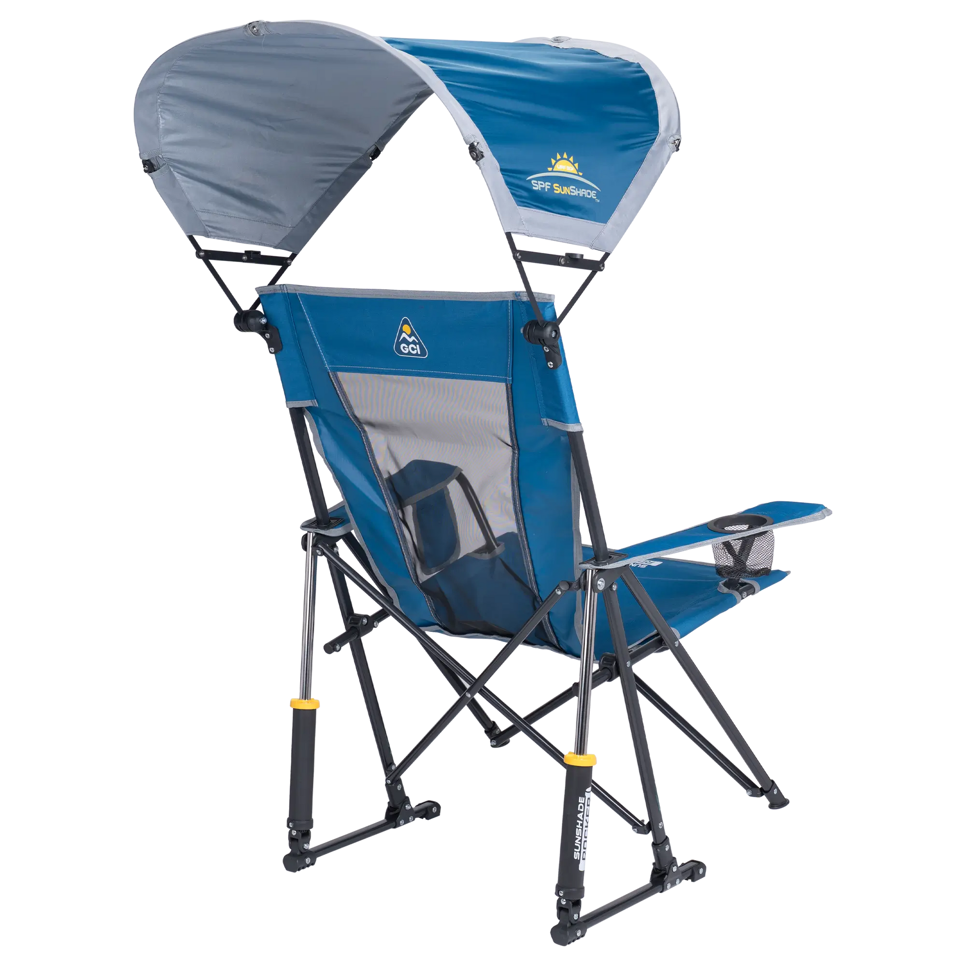 Premium All-Weather SunShade Rocker - Choice 550 - Heavy-Duty Kickback Rocker with Beverage Holder Detail