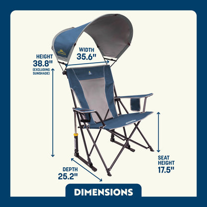 Premium All-Weather SunShade Rocker - Choice 550 - Heavy-Duty Kickback Rocker with Beverage Holder Detail