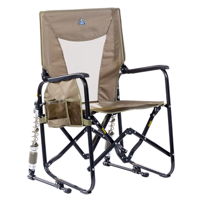 Smooth Motion Adjustable Rocker - Choice 573 - Patented Spring-Action Rocking Chair for Camping - Aged Fatigue