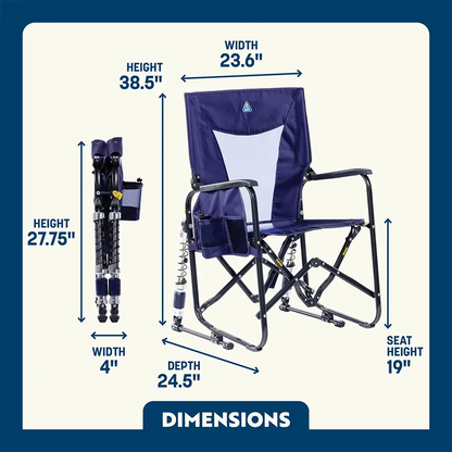 Smooth Motion Adjustable Rocker - Choice 573 - Patented Spring-Action Rocking Chair for Camping Detail