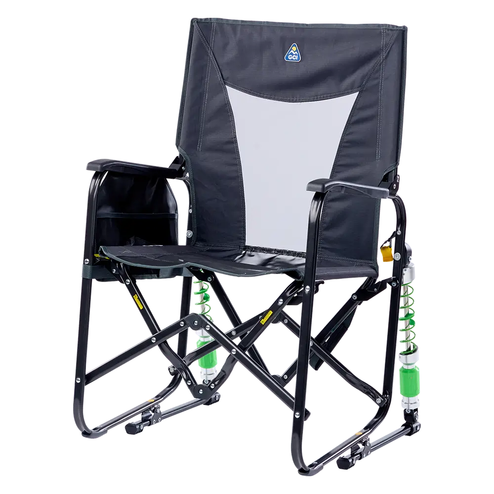 Smooth Motion Adjustable Rocker - Choice 573 - Patented Spring-Action Rocking Chair for Camping Detail