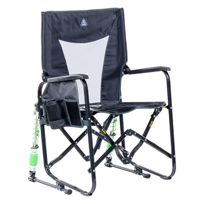 Smooth Motion Adjustable Rocker - Choice 573 - Patented Spring-Action Rocking Chair for Camping - Dark Charcoal
