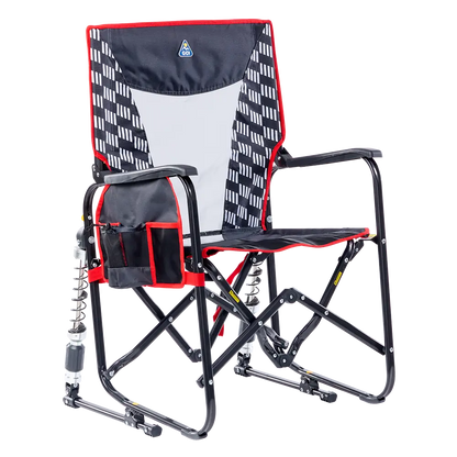 Smooth Motion Adjustable Rocker - Choice 573 - Patented Spring-Action Rocking Chair for Camping - Charcoal Racing