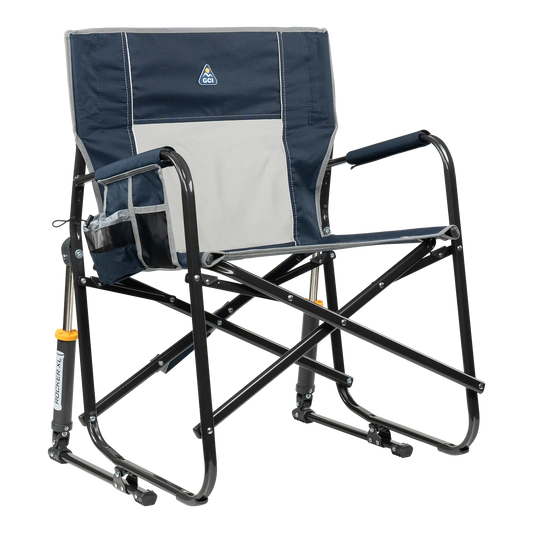 Heavy-Duty Freestyle Freestyle Rocker XL - Choice 552 - Patented Spring-Action Rocking Chair for Camping - Indigo