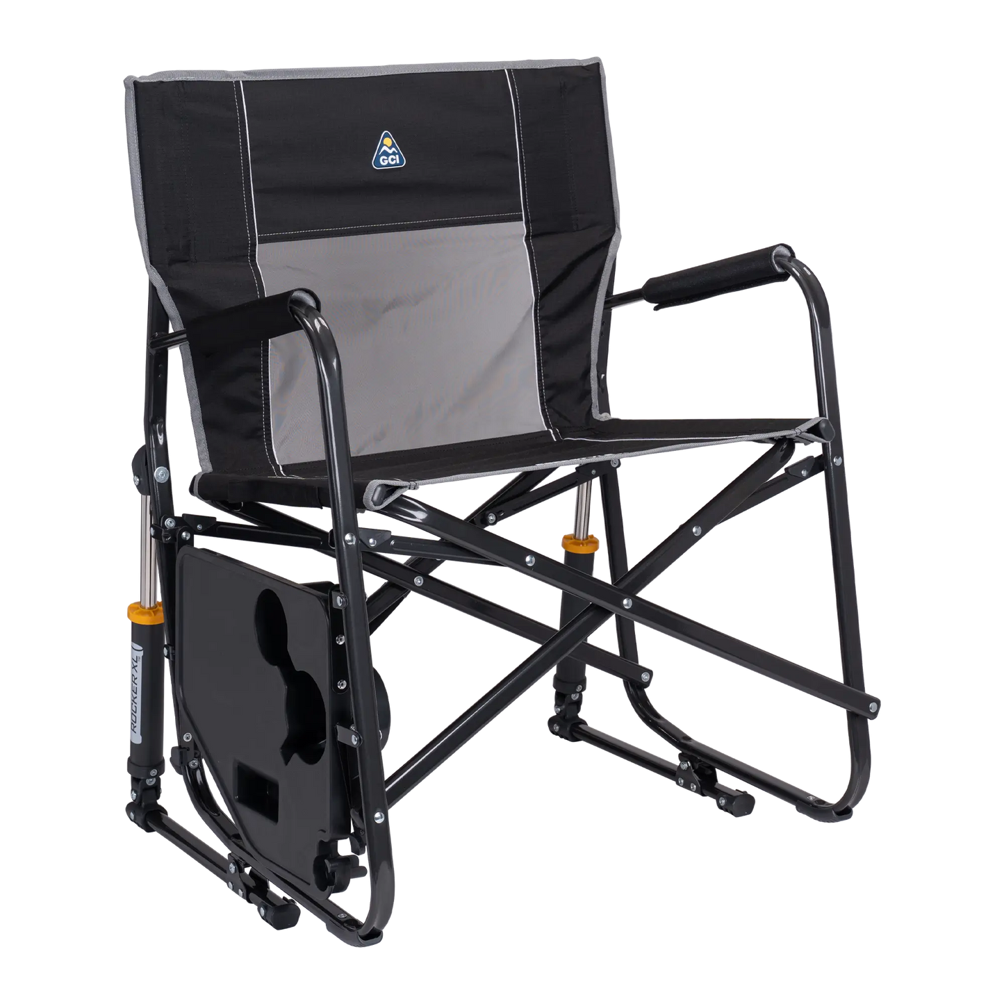 Smooth Motion Freestyle Rocker XL with Side Table - Choice 836 - Patented Spring-Action Rocking Chair for Camping Detail
