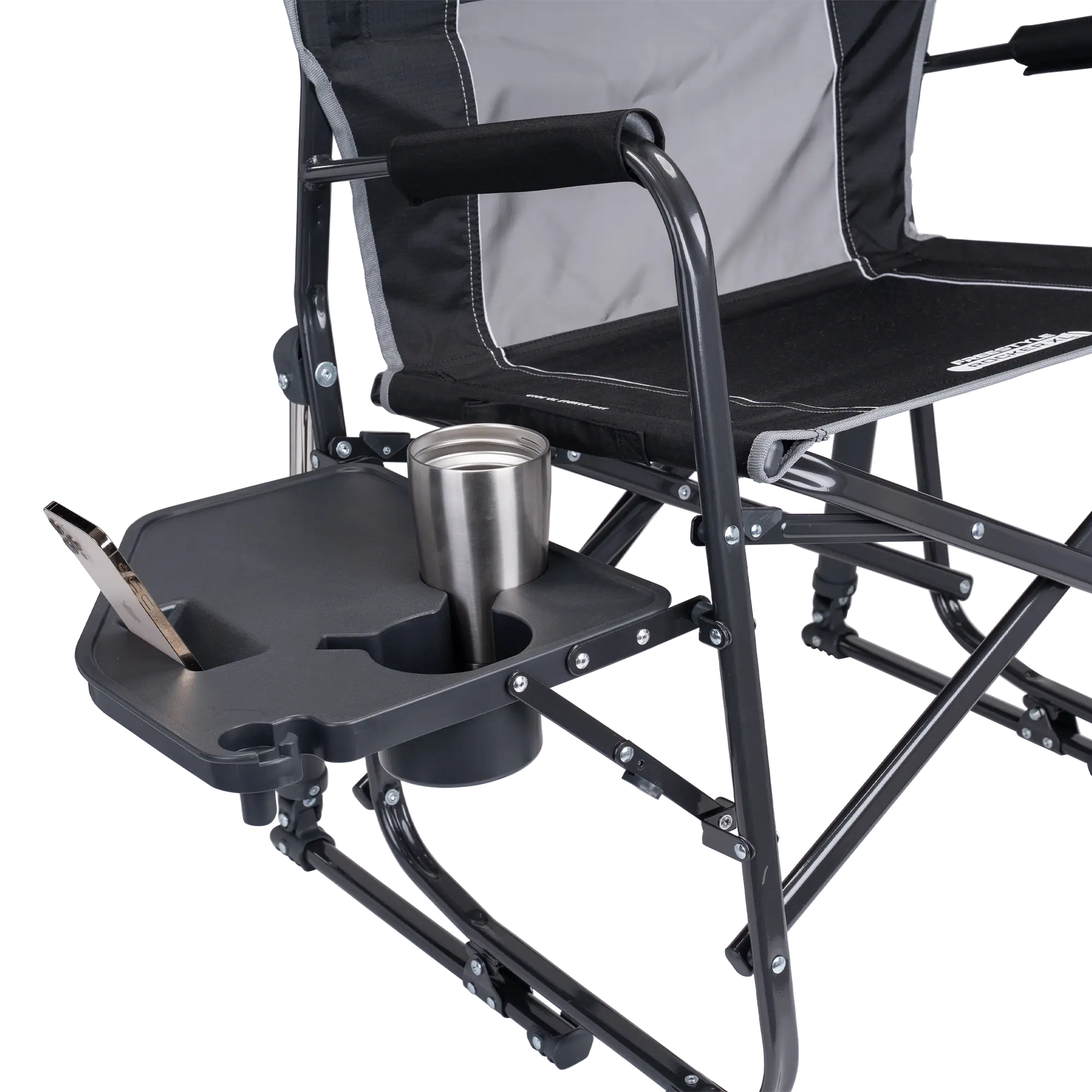 Smooth Motion Freestyle Rocker XL with Side Table - Choice 836 - Patented Spring-Action Rocking Chair for Camping Detail