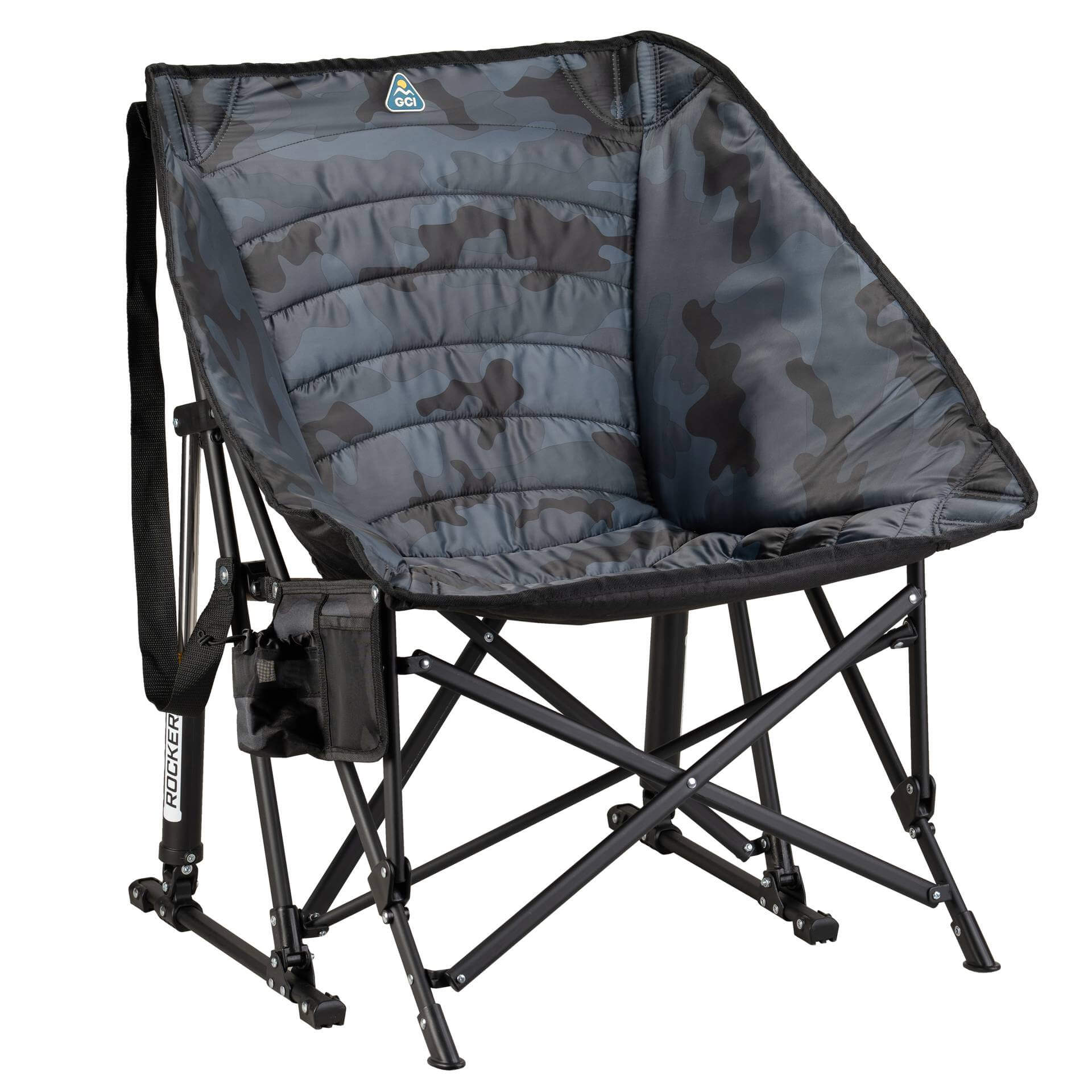 Smooth Motion Puff Rocker - Choice 731 - RoadTrip Rocker Smooth Motion Camp Chair - Stealth Camo