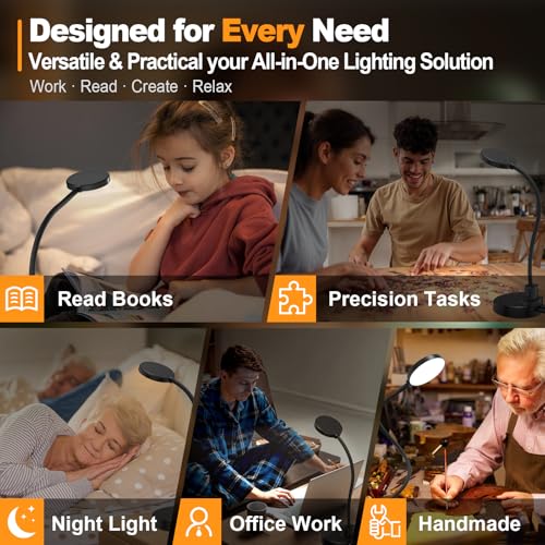 upgraded 15W LED Desk Lamp with USB Charging Ports – Essentials