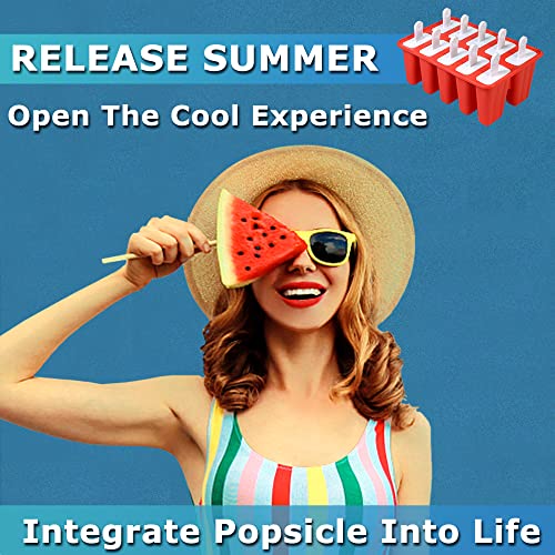 Minimalist Silicone Popsicle Molds 10-cavity, DIY Ice Pop Kit