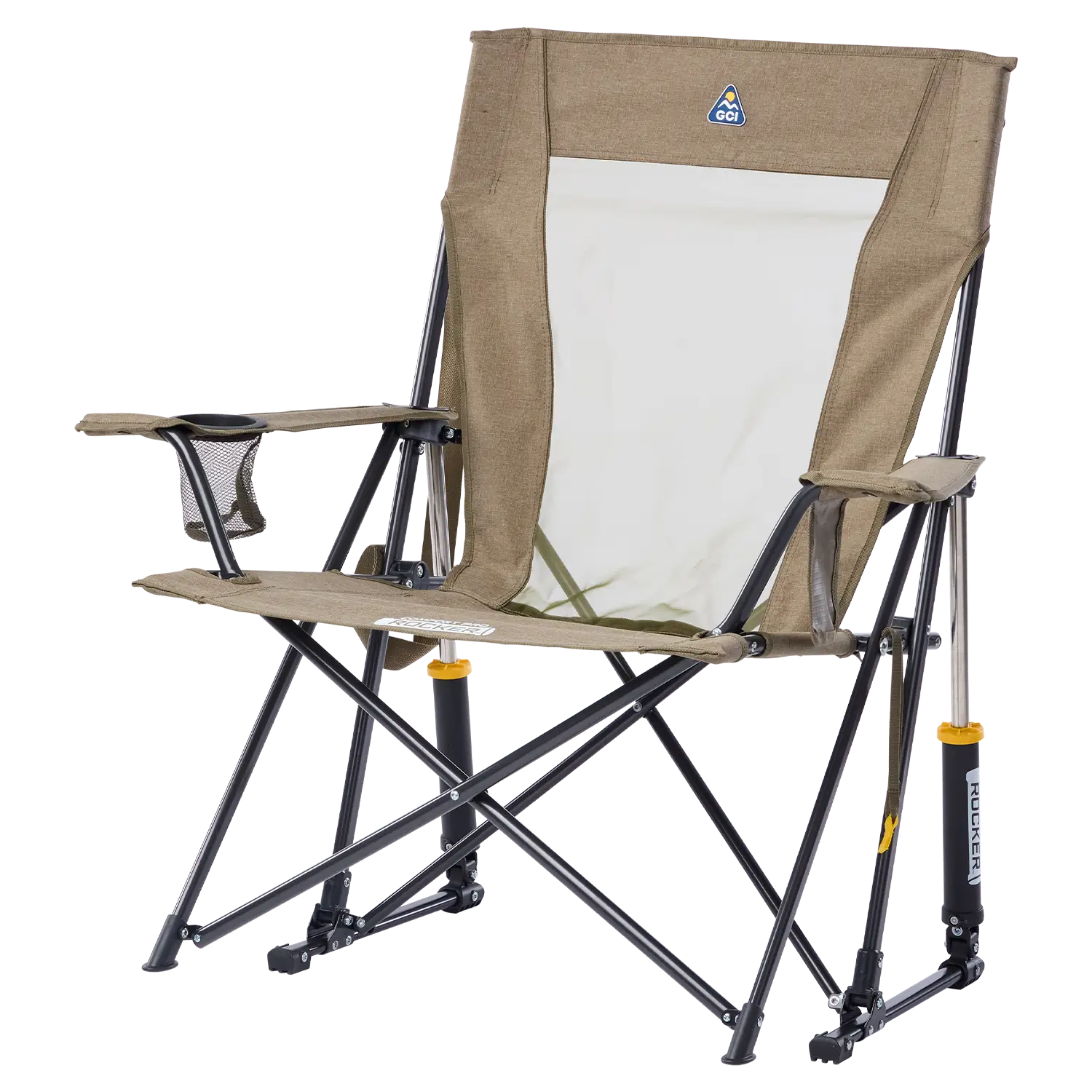Patented Spring-Action Comfort Pro Rocker XL - Choice 107 - Heavy-Duty Kickback Rocker with Beverage Holder Detail