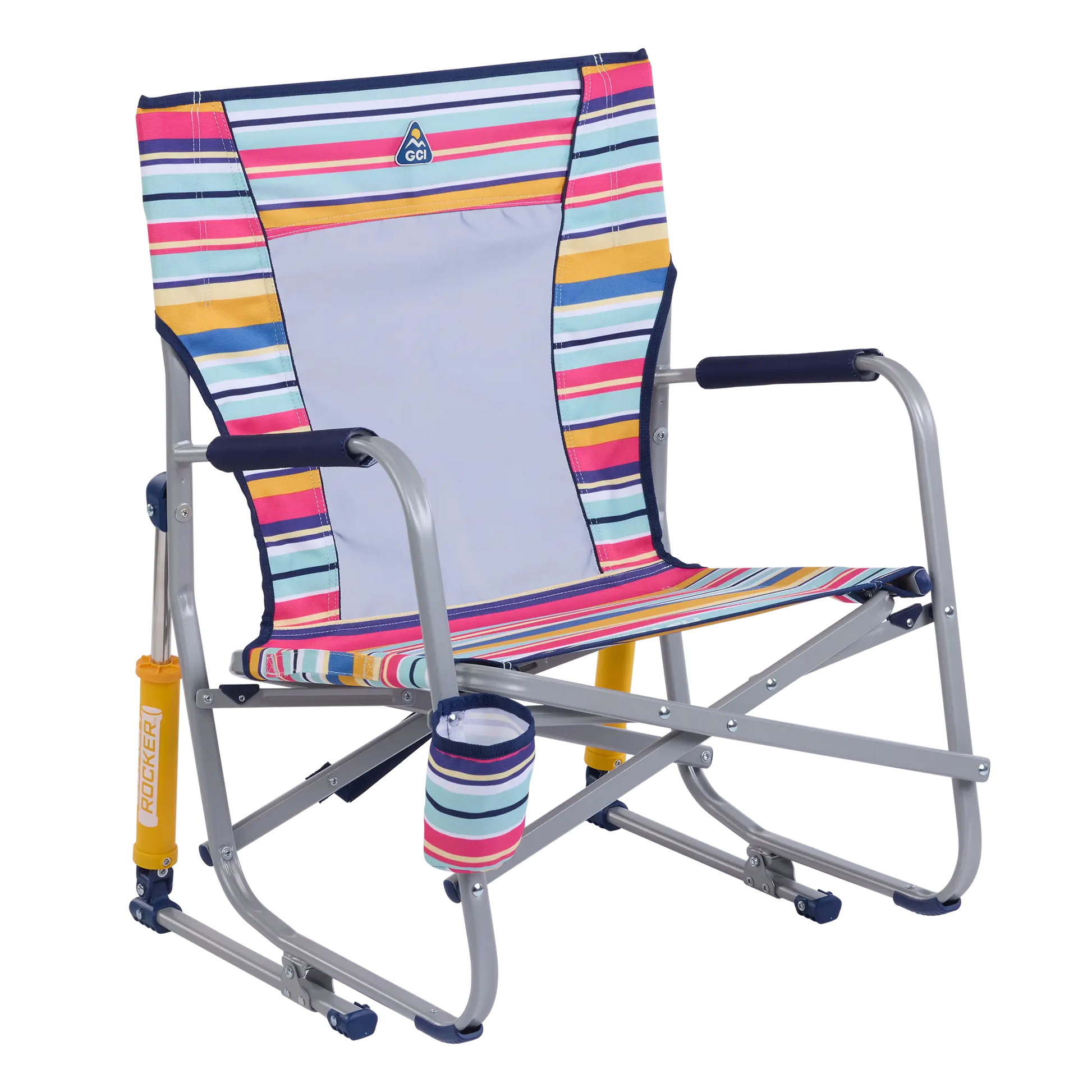 Premium All-Weather Beach Rocker - Choice 712 - RoadTrip Rocker Smooth Motion Camp Chair - Multi Stripe