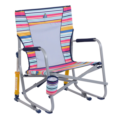 Premium All-Weather Beach Rocker - Choice 712 - RoadTrip Rocker Smooth Motion Camp Chair - Multi Stripe