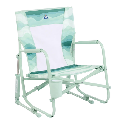 Premium All-Weather Beach Rocker - Choice 712 - RoadTrip Rocker Smooth Motion Camp Chair - Green Beach Wave