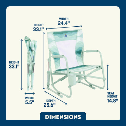 Premium All-Weather Beach Rocker - Choice 712 - RoadTrip Rocker Smooth Motion Camp Chair Detail