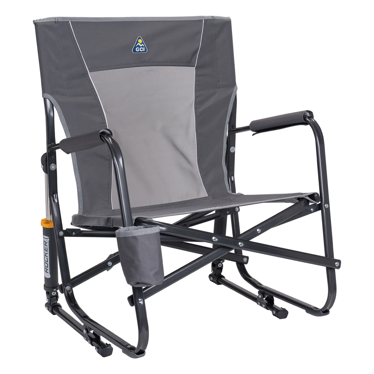 Smooth Motion FirePit Rocker - Choice 737 - Freestyle Rocker Portable Outdoor Folding Chair - Pewter
