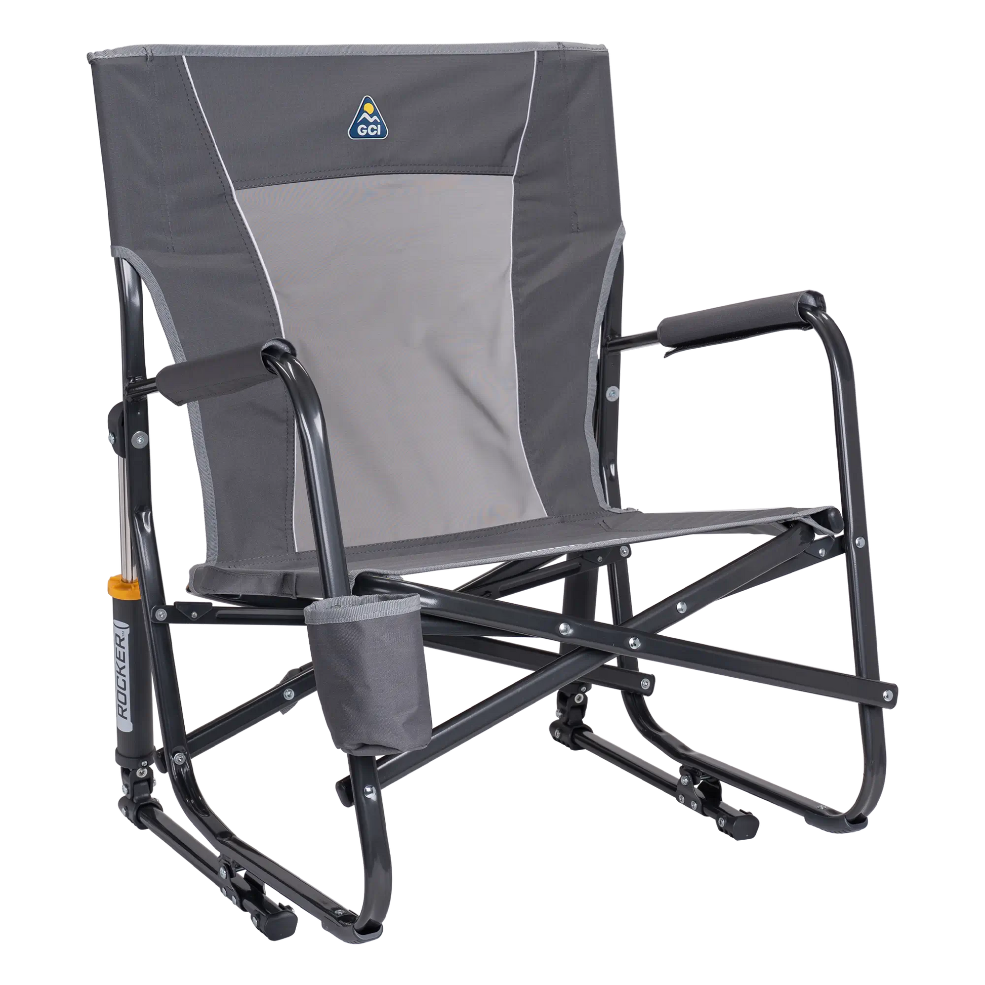 Smooth Motion FirePit Rocker - Choice 737 - Freestyle Rocker Portable Outdoor Folding Chair - Pewter