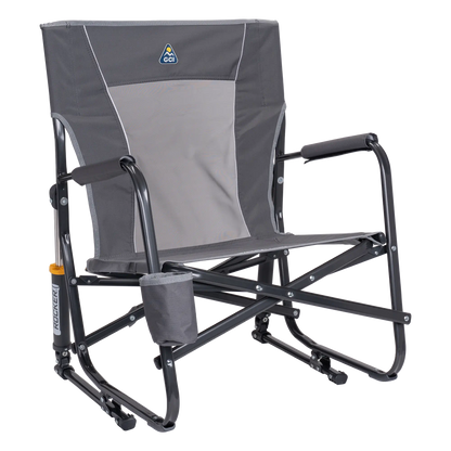 Smooth Motion FirePit Rocker - Choice 737 - Freestyle Rocker Portable Outdoor Folding Chair - Pewter