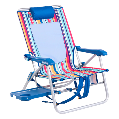 Sand-Friendly Big Surf with Slide Table - Choice 334 - Rust-Resistant Aluminum Sand-Friendly Lounge Chair - Multi Stripe