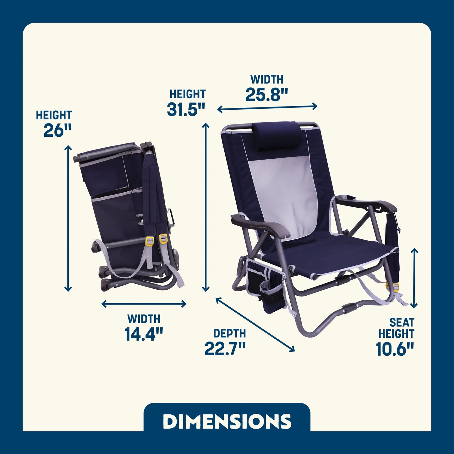 Space-Saving Pico Bi-Fold Slim Event Chair - Choice 334 - Space-Saving Micro-Folding Chair for Backpacking Detail