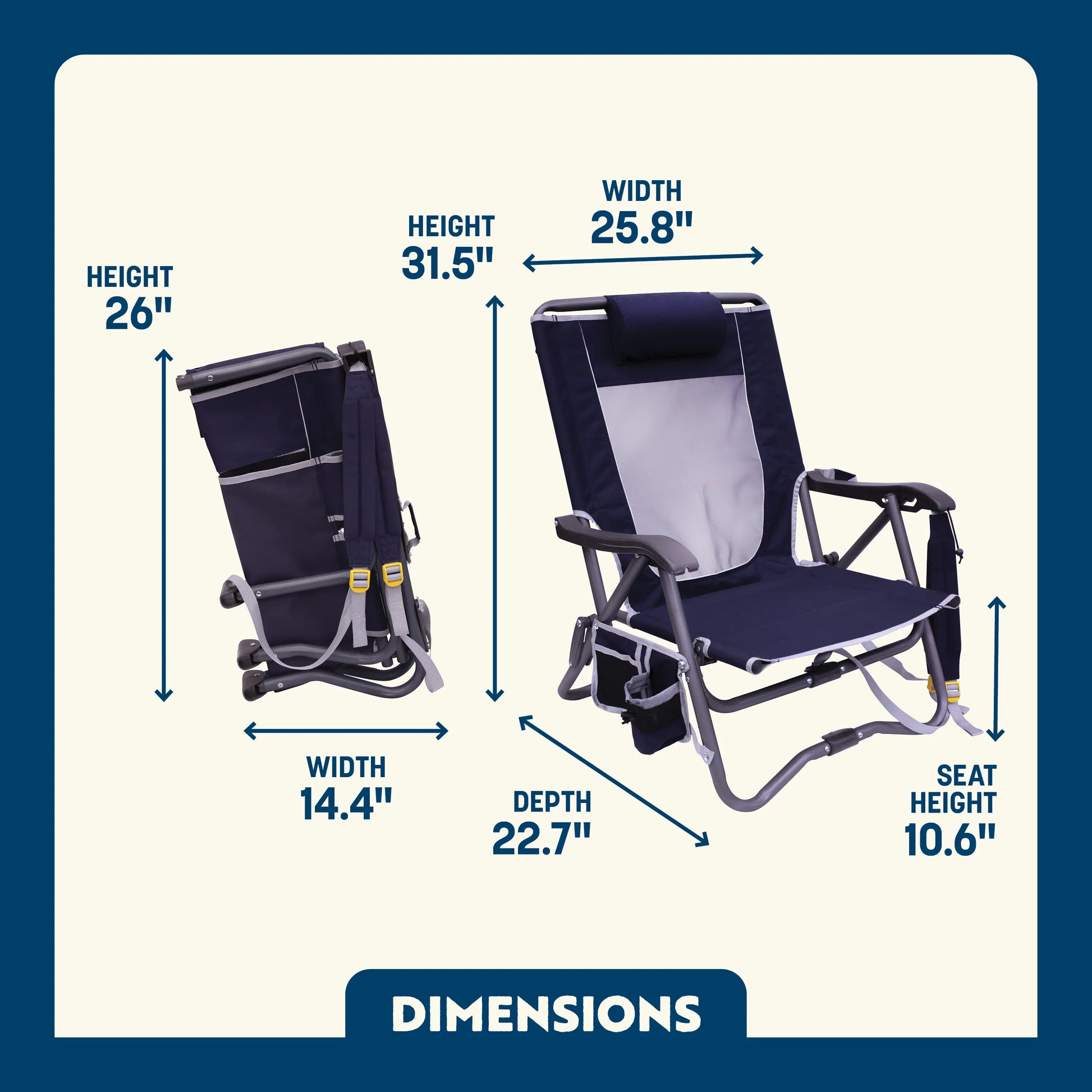 Space-Saving Pico Bi-Fold Slim Event Chair - Choice 334 - Space-Saving Micro-Folding Chair for Backpacking Detail