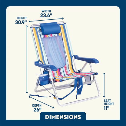 Backpack Travel Backpack Beach Chair - Choice 709 - Portable Heavy-Duty Low Boy Chair for Ocean Side Detail