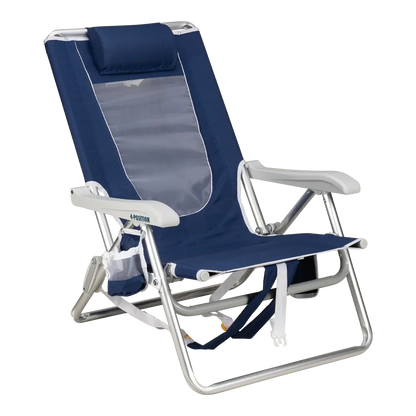 Backpack Travel Backpack Beach Chair - Choice 709 - Portable Heavy-Duty Low Boy Chair for Ocean Side - Nautical Blue