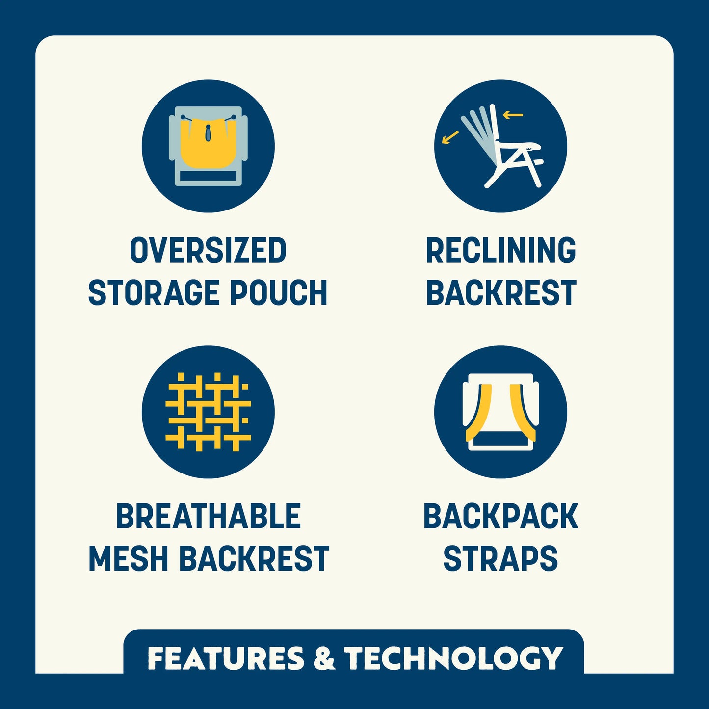 Backpack Travel Backpack Beach Chair - Choice 709 - Portable Heavy-Duty Low Boy Chair for Ocean Side Detail