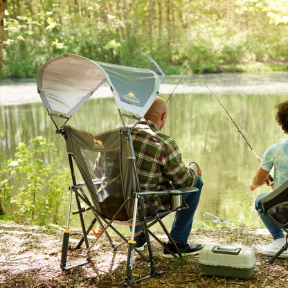 Premium All-Weather SunShade Rocker - Choice 550 - Heavy-Duty Kickback Rocker with Beverage Holder Detail