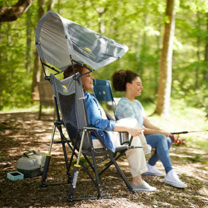 Premium All-Weather SunShade Rocker - Choice 550 - Heavy-Duty Kickback Rocker with Beverage Holder Detail