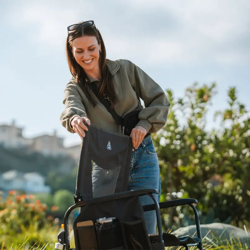 Smooth Motion Adjustable Rocker - Choice 573 - Patented Spring-Action Rocking Chair for Camping Detail