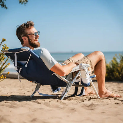 Backpack Travel Backpack Beach Chair - Choice 709 - Portable Heavy-Duty Low Boy Chair for Ocean Side Detail