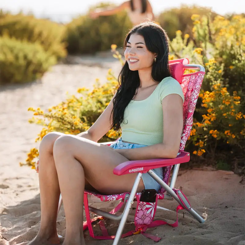 Backpack Travel Backpack Beach Chair - Choice 709 - Portable Heavy-Duty Low Boy Chair for Ocean Side Detail