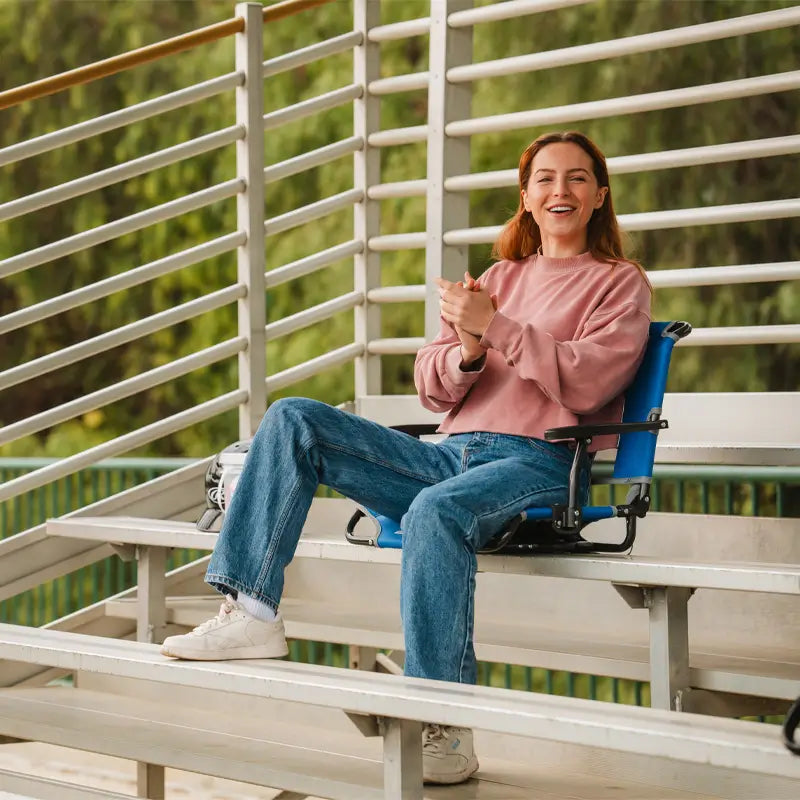 Ultra-Lightweight Big Comfort Stadium Chair with Armrests - Choice 465 - Bleacher-Friendly Stadium Chair with Back Support Detail