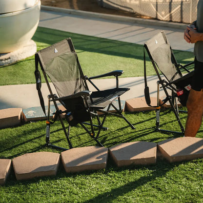 Heavy-Duty Freestyle BreezeRocker - Choice 504 - Heavy-Duty Kickback Rocker with Beverage Holder Detail