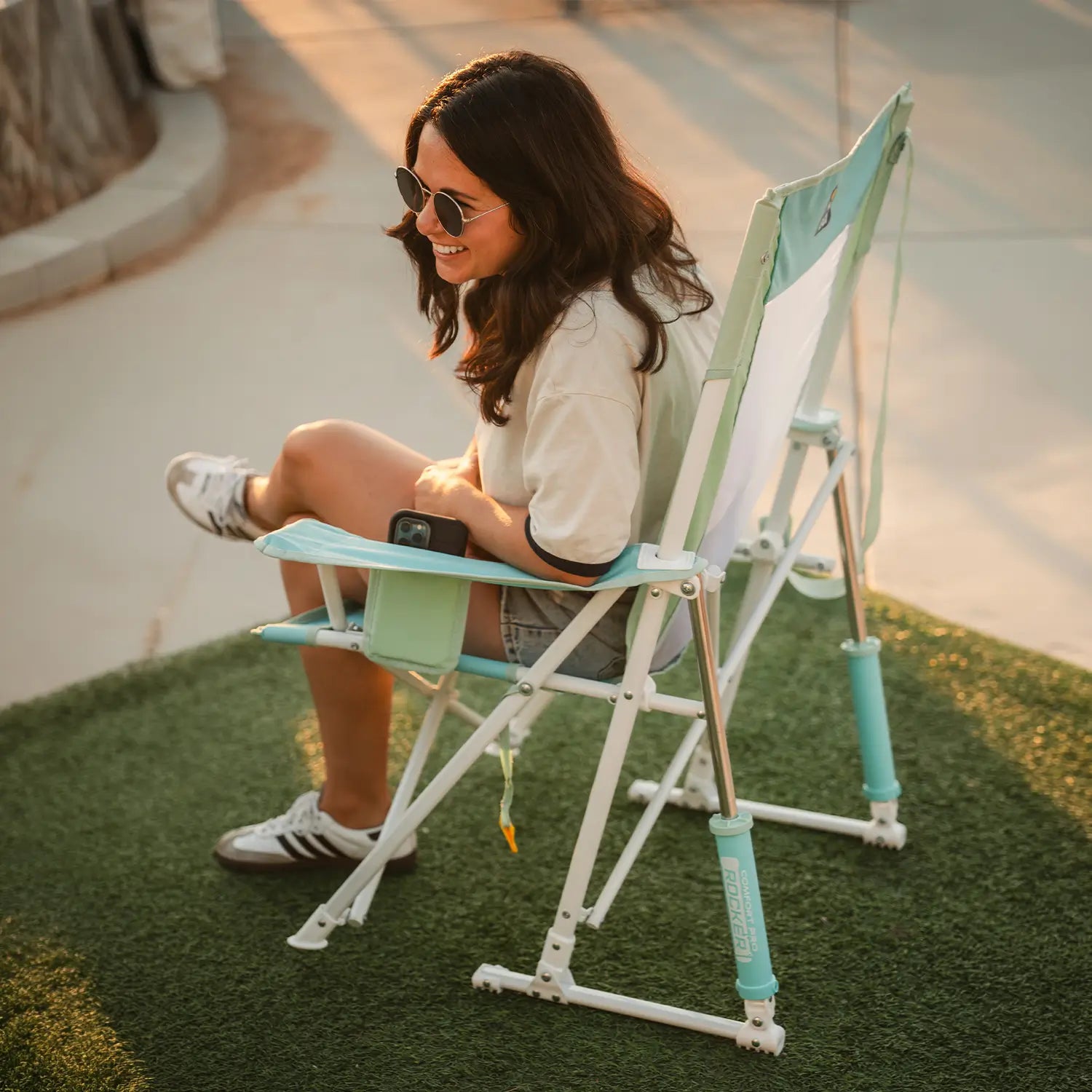 Luxury Camp Comfort Pro Rocker - Choice 375 - Patented Spring-Action Rocking Chair for Camping Detail
