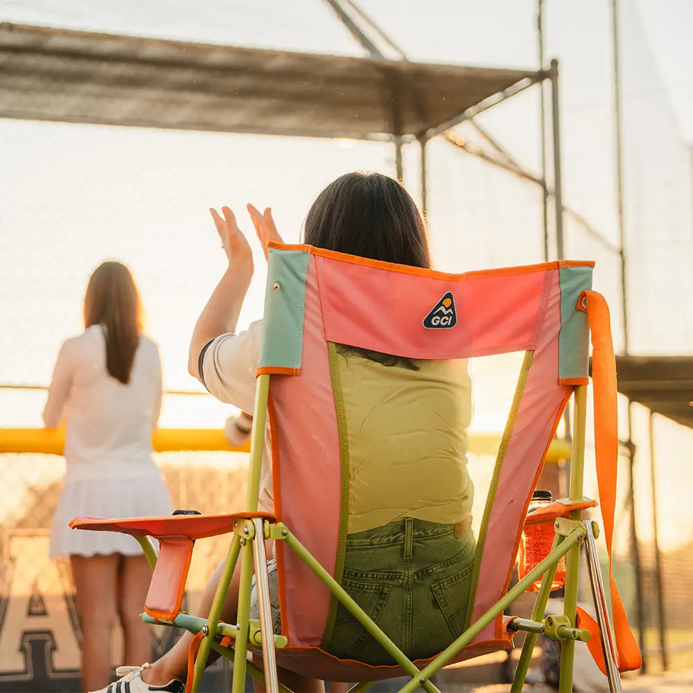 Luxury Camp Comfort Pro Rocker - Choice 375 - Patented Spring-Action Rocking Chair for Camping Detail