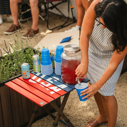 Multi-Functional Cook Compact Camp Table 20 - USA Anniversary Deluxe - Choice 757 - Master Outdoor Kitchen Station for Tailgating & BBQ Detail