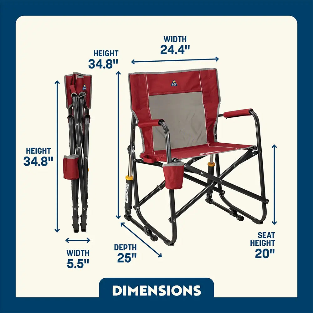 Premium All-Weather Freestyle Rocker - Choice 711 - Freestyle Rocker Portable Outdoor Folding Chair Detail
