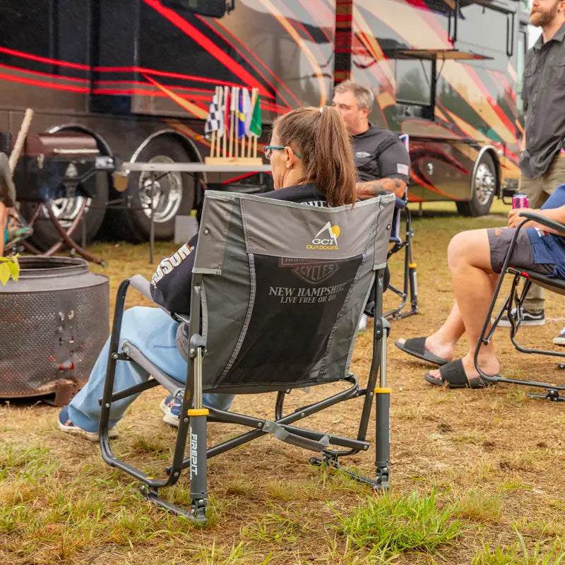 Smooth Motion FirePit Rocker - Choice 737 - Freestyle Rocker Portable Outdoor Folding Chair Detail