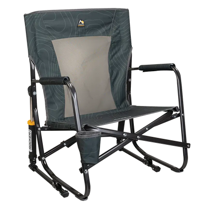 Smooth Motion FirePit Rocker - Choice 737 - Freestyle Rocker Portable Outdoor Folding Chair - Hunter Topo