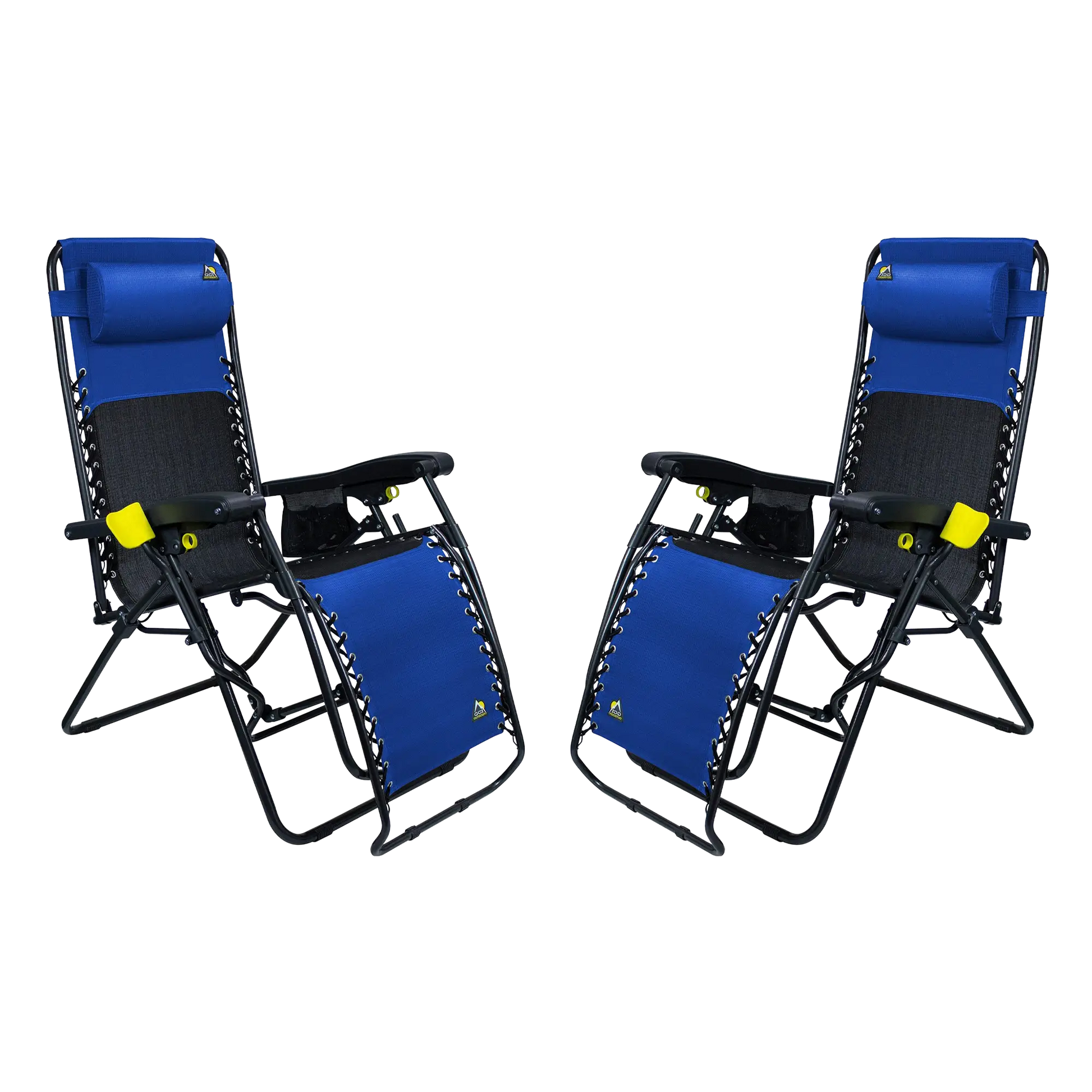Backpack Travel Freeform Zero Gravity Lounger Bundle - Choice 507 - Portable Heavy-Duty Low Boy Chair for Ocean Side - Royal Blue