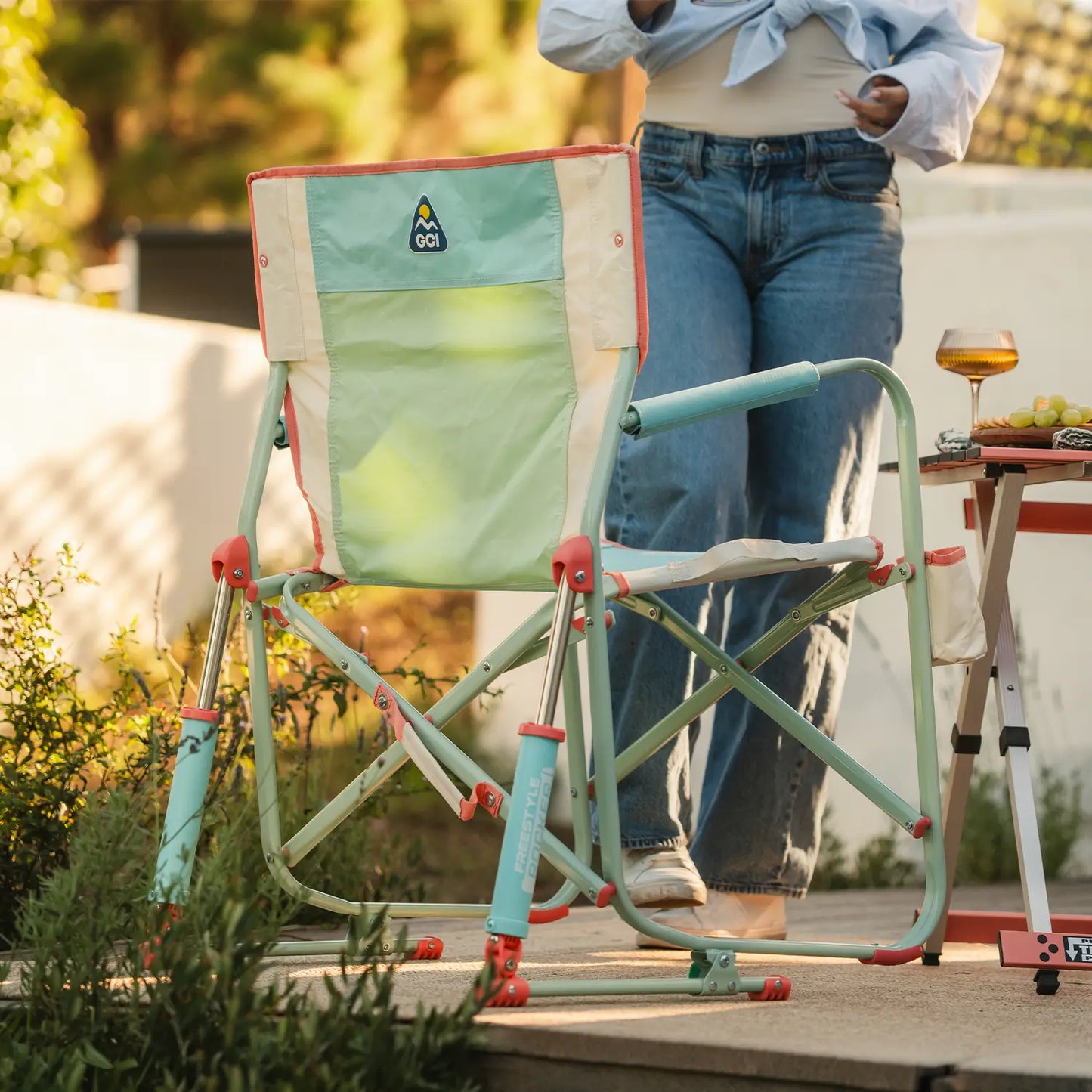 Premium All-Weather Freestyle Rocker - Choice 711 - Freestyle Rocker Portable Outdoor Folding Chair Detail