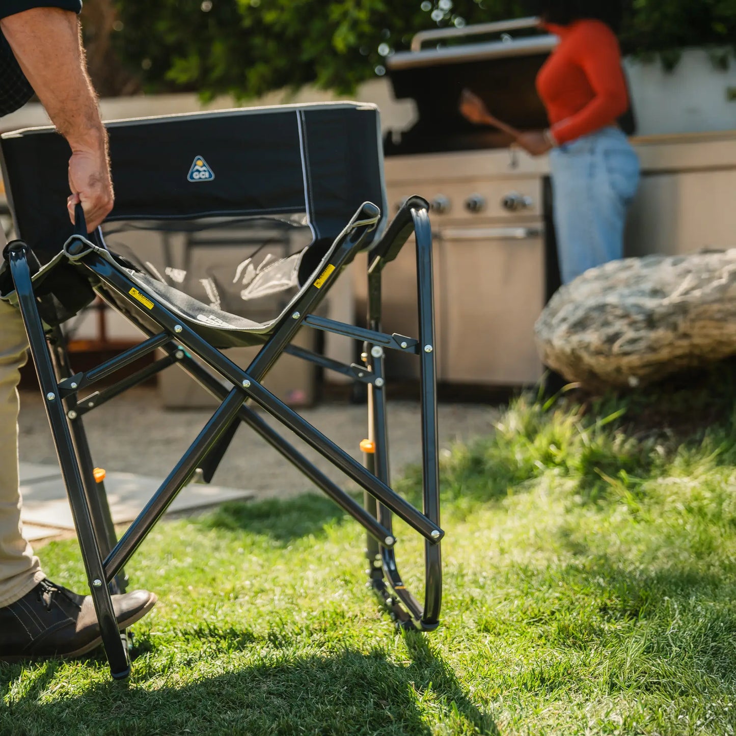 Premium All-Weather Freestyle Rocker - Choice 711 - Freestyle Rocker Portable Outdoor Folding Chair Detail