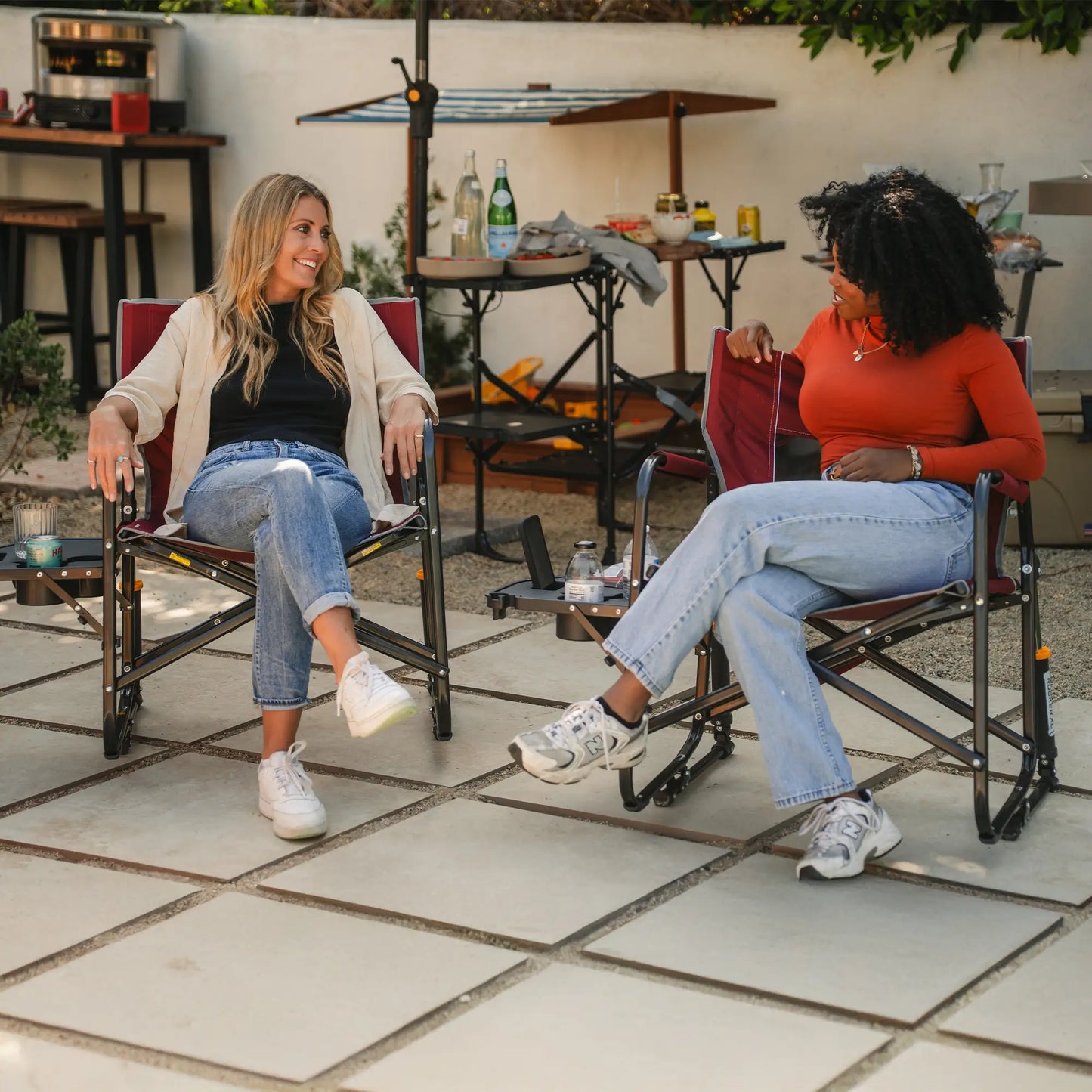 Smooth Motion Freestyle Rocker XL with Side Table - Choice 836 - Patented Spring-Action Rocking Chair for Camping Detail