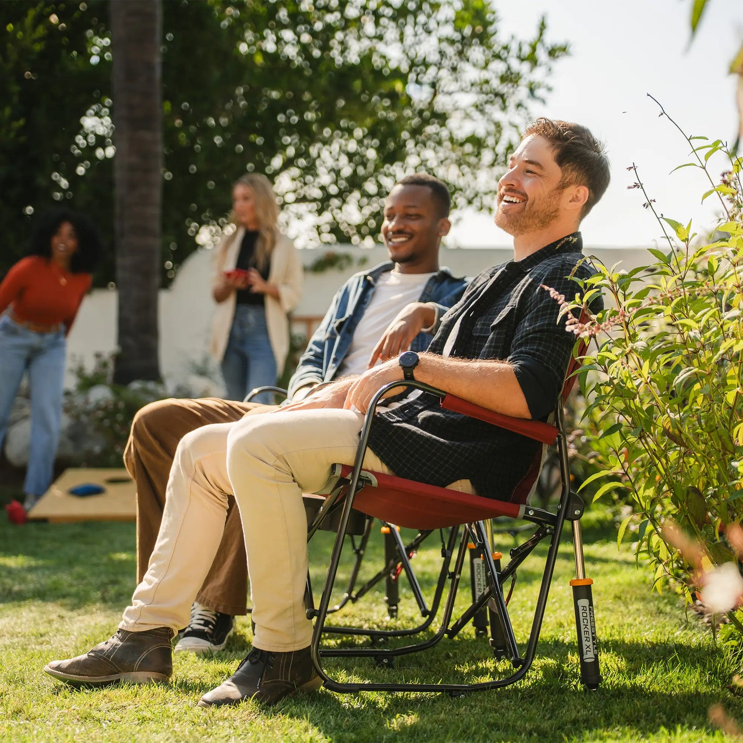 Smooth Motion Freestyle Rocker XL with Side Table - Choice 836 - Patented Spring-Action Rocking Chair for Camping Detail