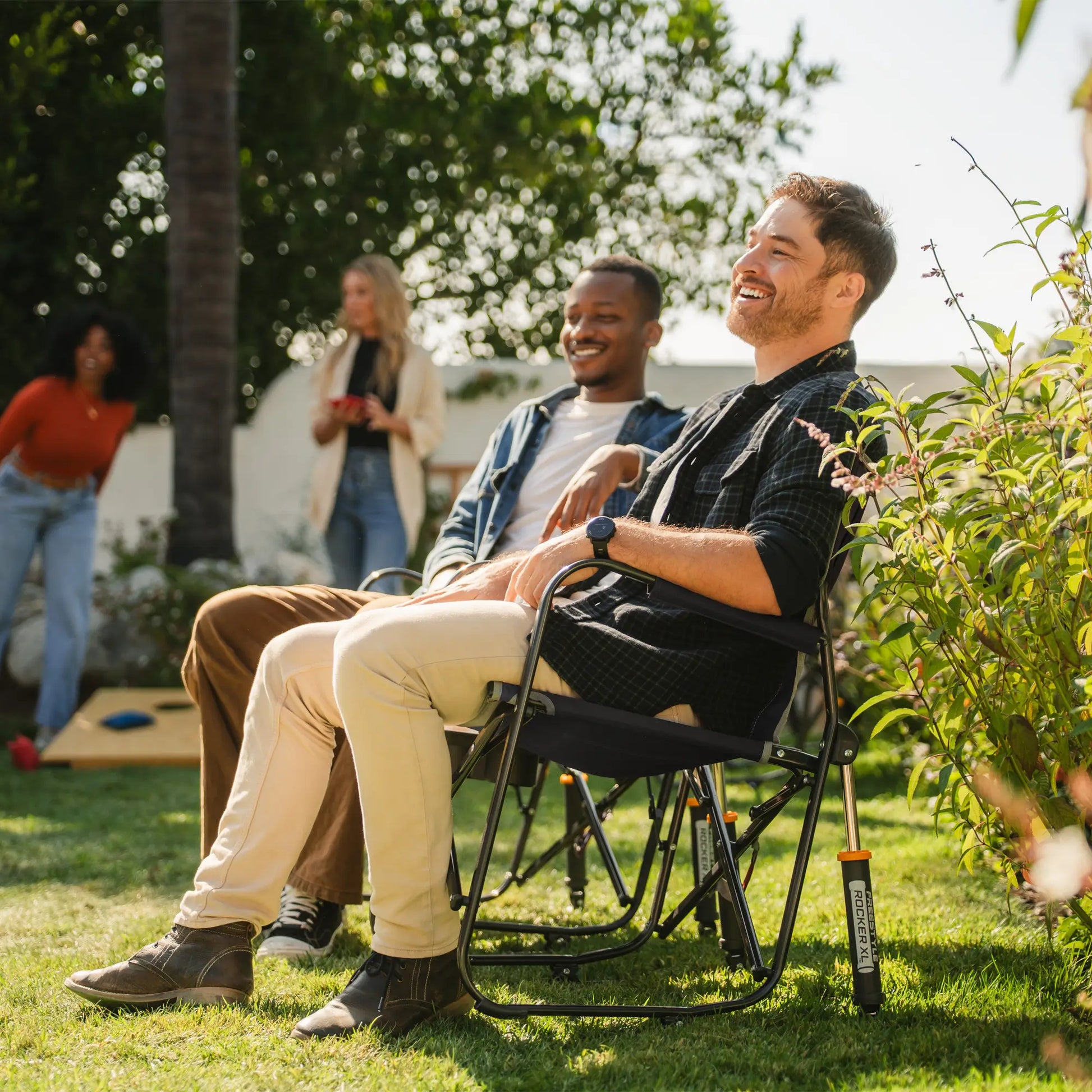 Smooth Motion Freestyle Rocker XL with Side Table - Choice 836 - Patented Spring-Action Rocking Chair for Camping Detail