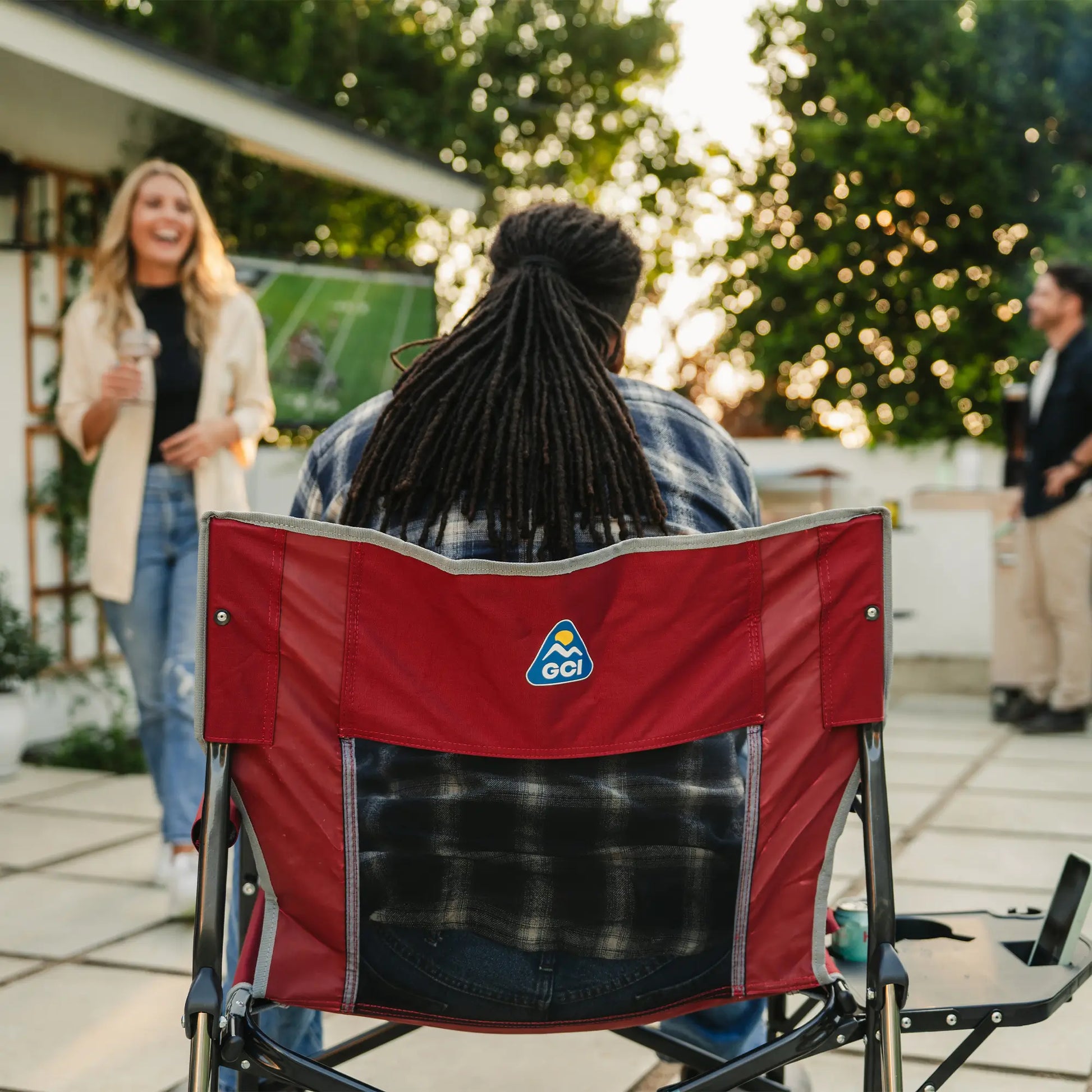 Smooth Motion Freestyle Rocker XL with Side Table - Choice 836 - Patented Spring-Action Rocking Chair for Camping Detail