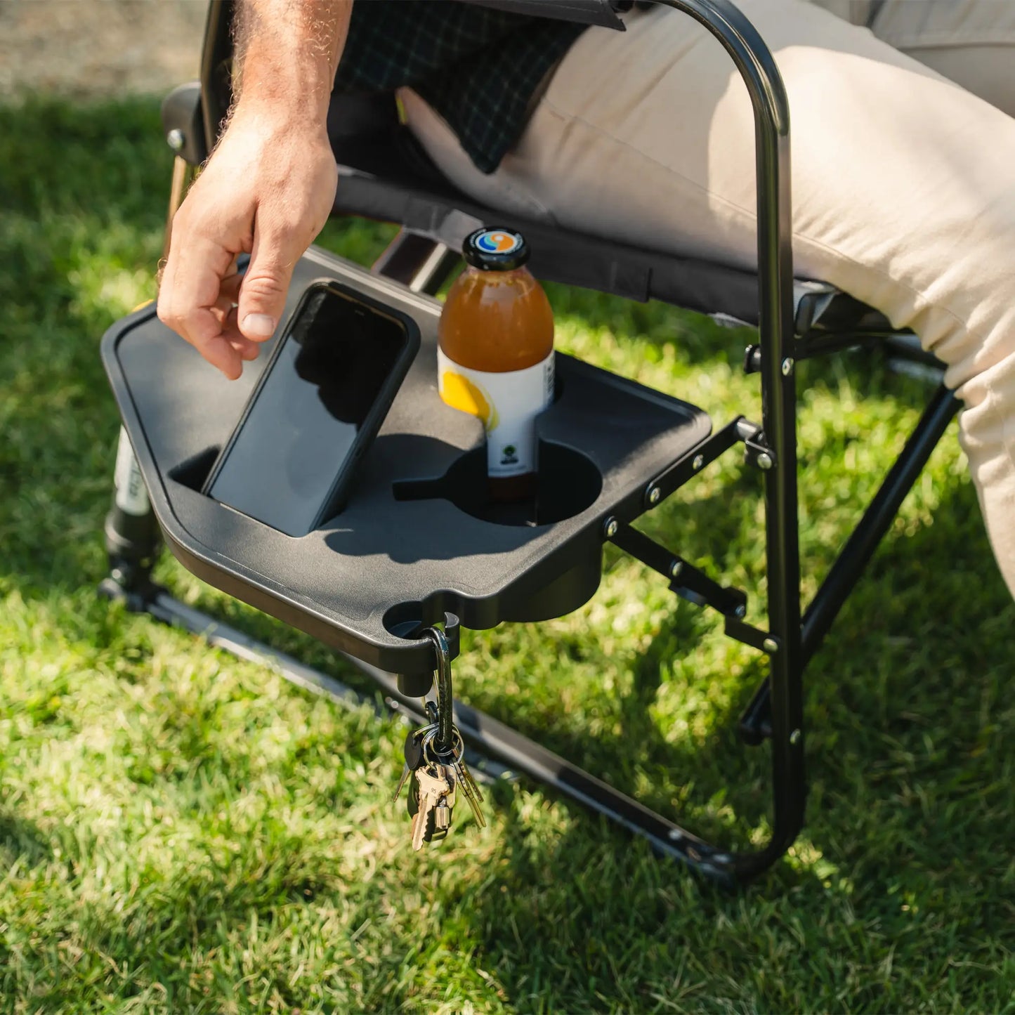 Smooth Motion Freestyle Rocker XL with Side Table - Choice 836 - Patented Spring-Action Rocking Chair for Camping Detail