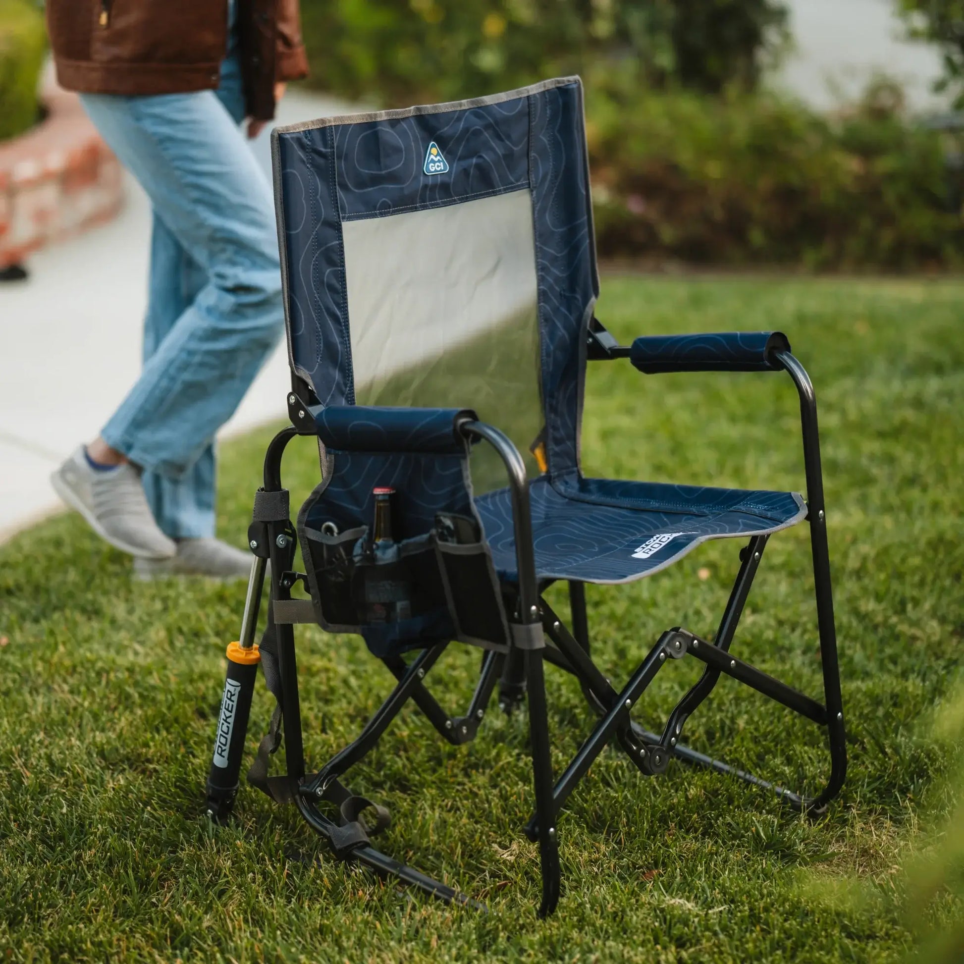 Heavy-Duty Freestyle Stowaway Rocker - Choice 794 - Patented Spring-Action Rocking Chair for Camping Detail